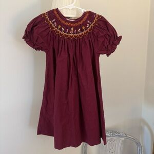 Rosalina Collections 4T Bishop Dress Gingham Smocked Embroidered Spring Flowers